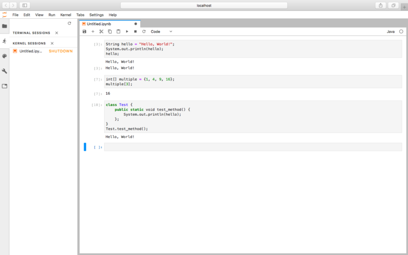 Jupyter labでJavaを使えるようにする | Blow Up By Black Swan